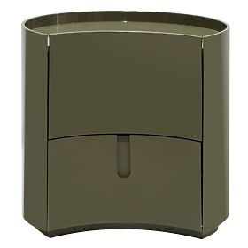 Vena éjjeliszekrény fiókokkal, zöld/szürke, lekerekített, fényes