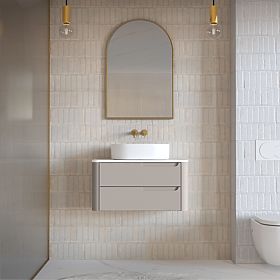 Zora mosdó alatti szekrény, lekerekített, fehér/barna-szürke